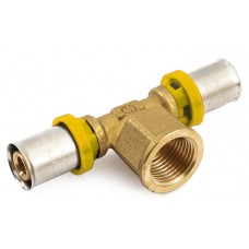 Gas - T-stuk Pers x Binnendraad 20x1/2"x20